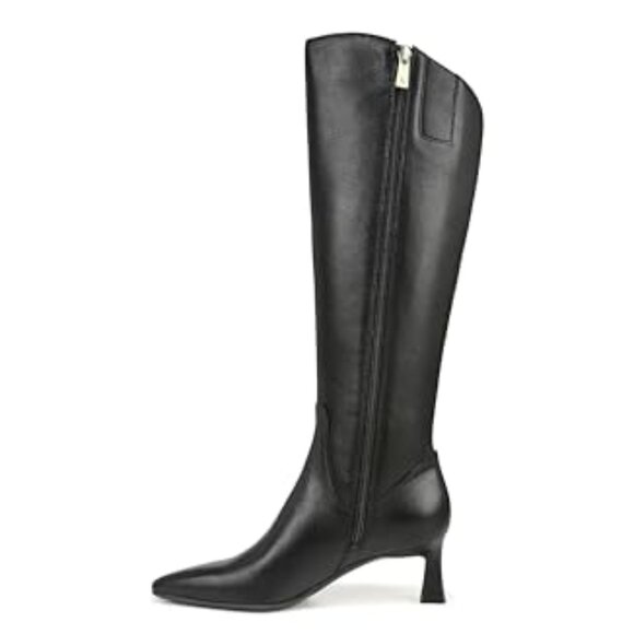 Naturalizer Womens Deesha Pointed Toe Narrow Calf Tall Boot Black Leather - Picture 1 of 1